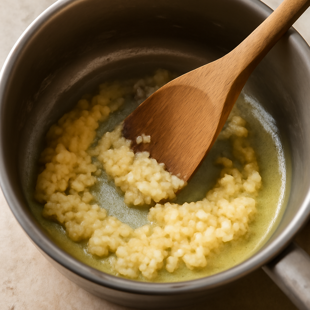 Cooking the butter and flour roux