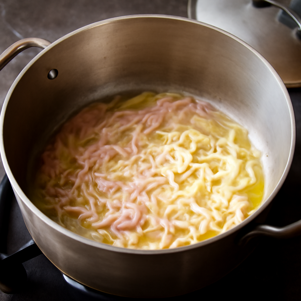 Softening shallots and garlic in butter and oil before adding cider