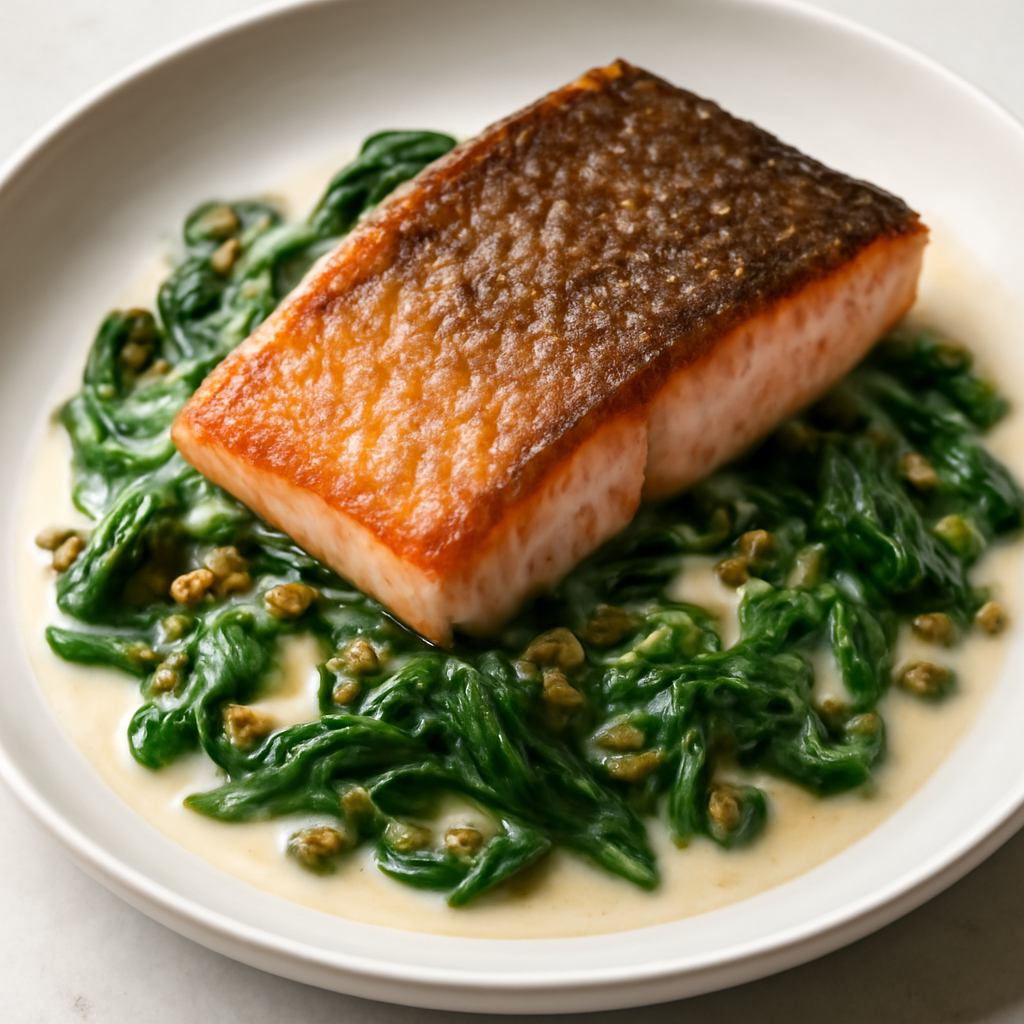Spinach-Dressed Salmon image